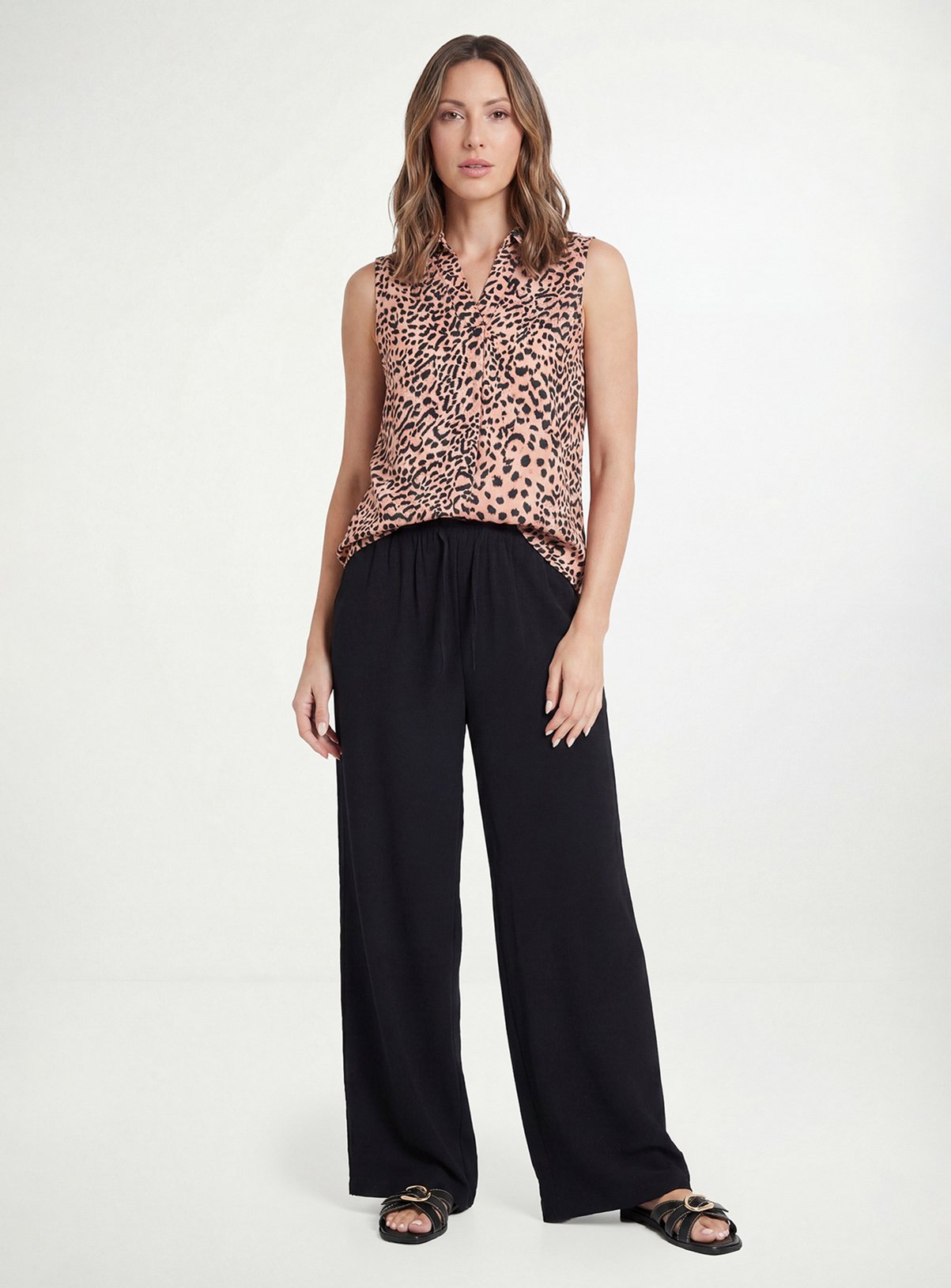 WALLIS Petite Leopard Print Button Sleeveless Top 16 - Image 4 thumbnail
